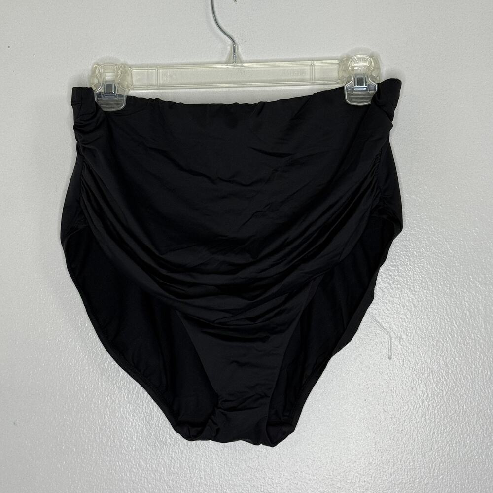 Ralph Lauren Bikini Bottom Womens 18W High Waist Ruched Swim Plus RLL